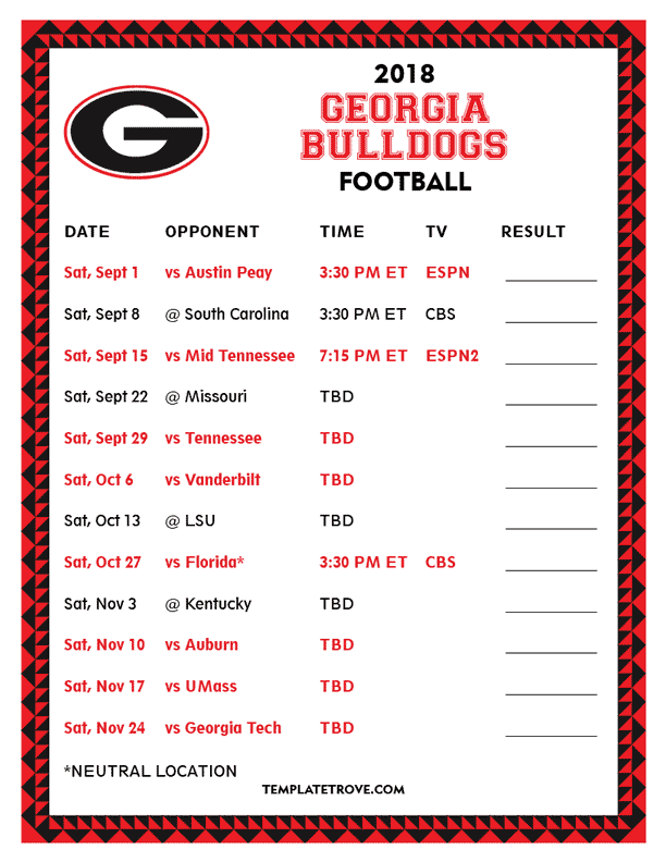Uga Football Schedule For 2024 Football Schedule 2024