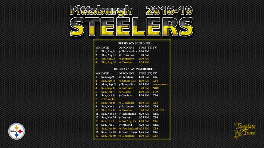2018-2019 Pittsburgh Steelers Wallpaper