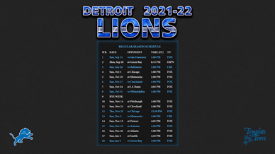 Detroit Lions 2021-22 Wallpaper Schedule