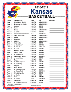 2016-2017 College Basketball Schedules