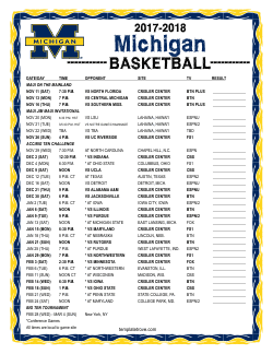 Printable 2017-18 Michigan Wolverines Basketball Schedule