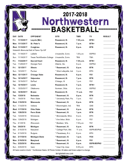 Printable 2017-18 Northwestern Wildcats Basketball Schedule