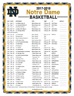 2017-2018 Notre Dame Fighting Irish Basketball Schedule