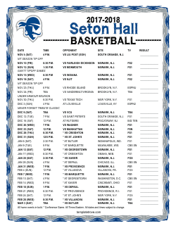 2017-2018 Seton Hall Pirates Basketball Schedule