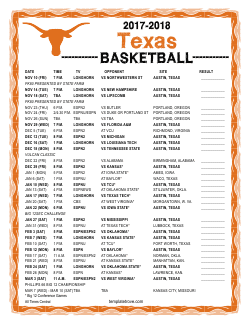Printable 2017-18 Texas Longhorns Basketball Schedule