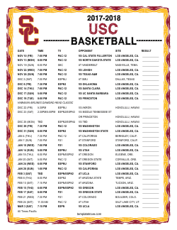 Printable 2017-2018 USC Trojans Schedule