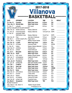 2017-18 Villanova Wildcats Basketball Schedule