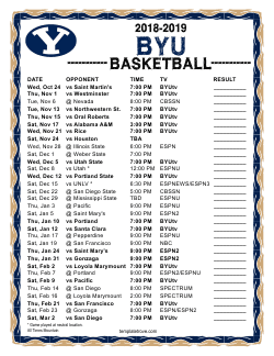 2018-2019 BYU Cougars Basketball Schedule