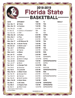 2018-2019 Florida State Seminoles Basketball Schedule