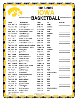 2018-2019 Iowa Hawkeyes Basketball Schedule