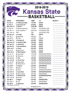 2018-2019 College Basketball Schedules