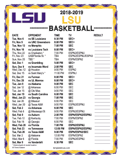 Printable 2018-19 LSU Tigers Basketball Schedule