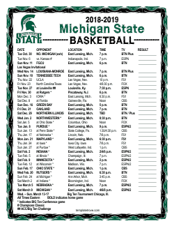 Printable 2018-19 Michigan State Spartans Basketball Schedule