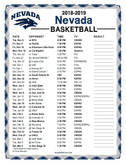Printable 2018-19 Nevada Wolf Pack Basketball Schedule