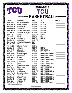 Printable 2018-19 TCU Horned Frogs Basketball Schedule