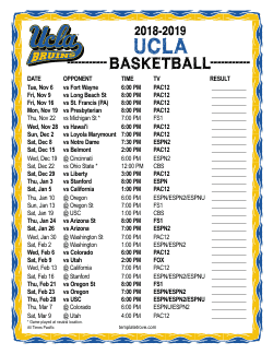 2018-2019 UCLA Bruins Basketball Schedule