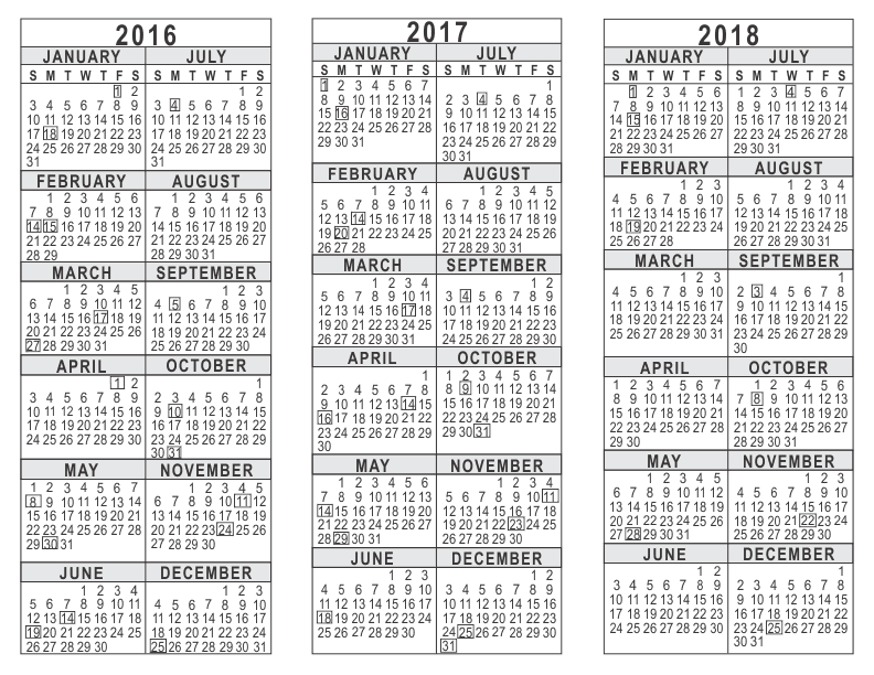 5 year calendar template