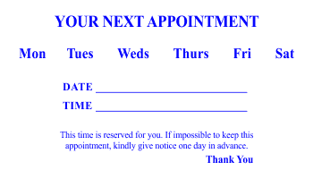 Appointment Card Templates Word