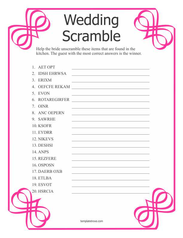 Bridal Shower Party Games Free Printable BEST HOME DESIGN IDEAS