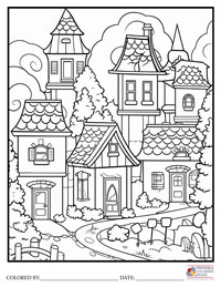 Houses Coloring Pages for Adults and Teens