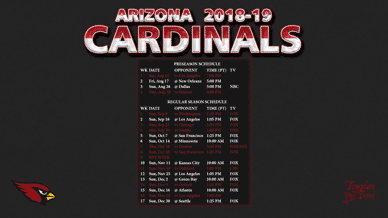 Arizona Cardinals 2018-19 Wallpaper Schedule