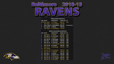 Baltimore Ravens 2018-19 Wallpaper Schedule