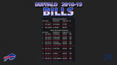 Buffalo Bills 2018-19 Wallpaper Schedule