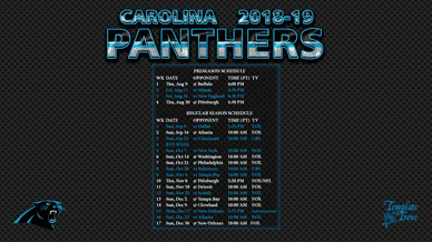 Carolina Panthers 2018-19 Wallpaper Schedule