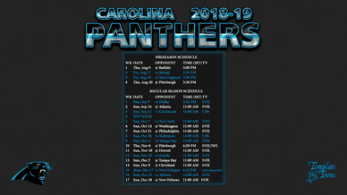 Carolina Panthers 2018-19 Wallpaper Schedule