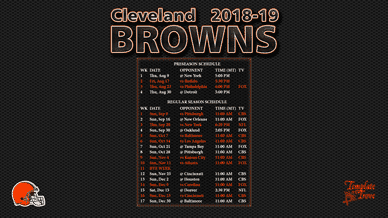 Cleveland Browns 2018-19 Wallpaper Schedule