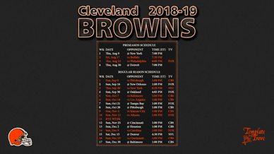 Cleveland Browns 2018-19 Wallpaper Schedule