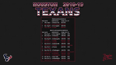 Houston Texans 2018-19 Wallpaper Schedule