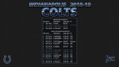 Indianapolis Colts 2018-19 Wallpaper Schedule