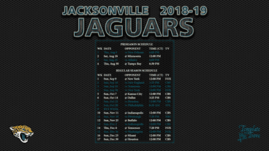 Jacksonville Jaguars 2018-19 Wallpaper Schedule