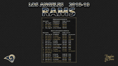 Los Angeles Rams 2018-19 Wallpaper Schedule