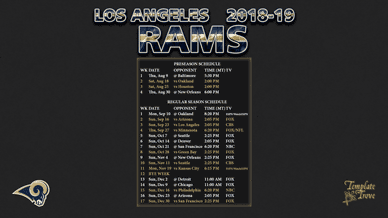 Los Angeles Rams 2018-19 Wallpaper Schedule