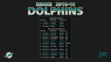 Miami Dolphins 2018-19 Wallpaper Schedule