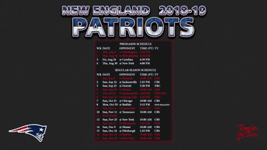 New England Patriots 2018-19 Wallpaper Schedule