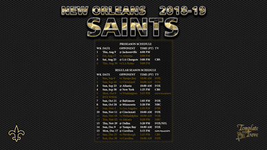 New Orleans Saints 2018-19 Wallpaper Schedule