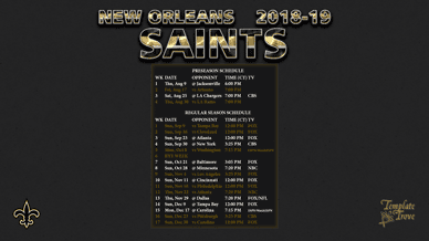 New Orleans Saints 2018-19 Wallpaper Schedule