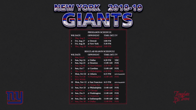New York Giants 2018-19 Wallpaper Schedule