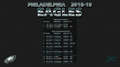 Philadelphia Eagles 2018-19 Wallpaper Schedule