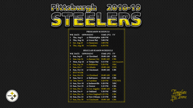 Pittsburgh Steelers 2018-19 Wallpaper Schedule