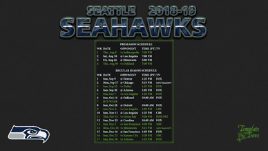 Seattle Seahawks 2018-19 Wallpaper Schedule
