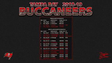 Tampa Bay Buccaneers 2018-19 Wallpaper Schedule