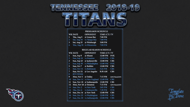 Tennessee Titans 2018-19 Wallpaper Schedule