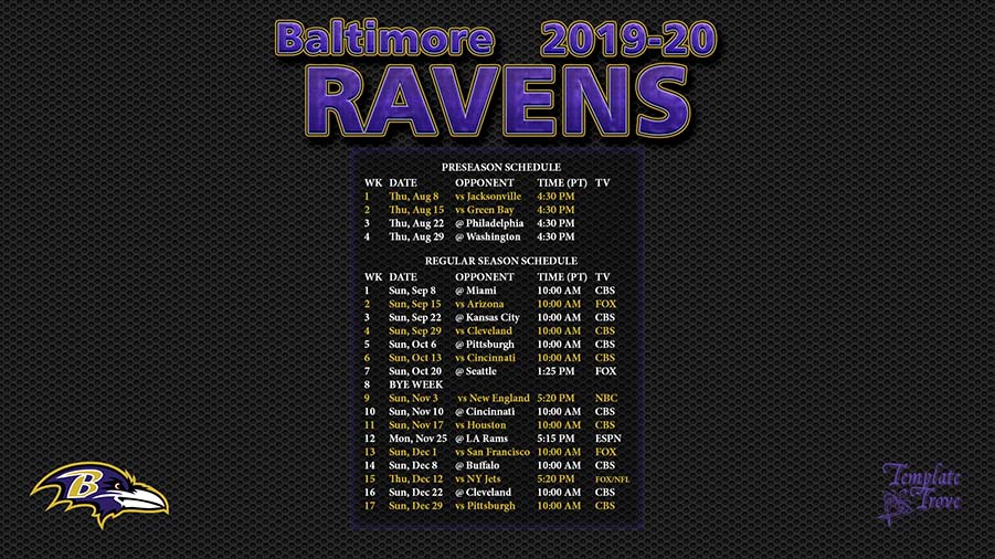 nfl ravens preseason schedule
