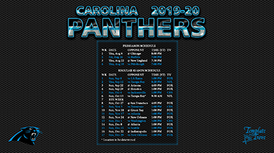 Carolina Panthers 2019-20 Wallpaper Schedule