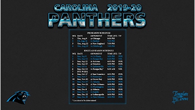 Carolina Panthers 2019-20 Wallpaper Schedule