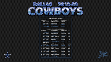 Dallas Cowboys 2019-20 Wallpaper Schedule